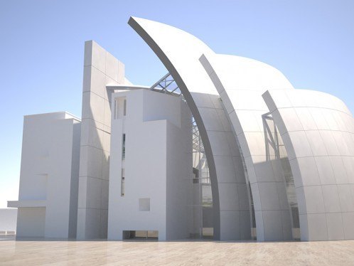 Infografía 3D Iglesia del Jubileo de Richard Meier por Bonet Arquitectos